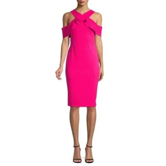 Rachel Roy Women's Dress Crosswise Cold Shoulder Bodycon Pink Size Small - Picture 1 of 6